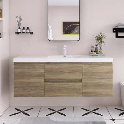 Meuble-lavabo simple 60 po avec plateau en résine
