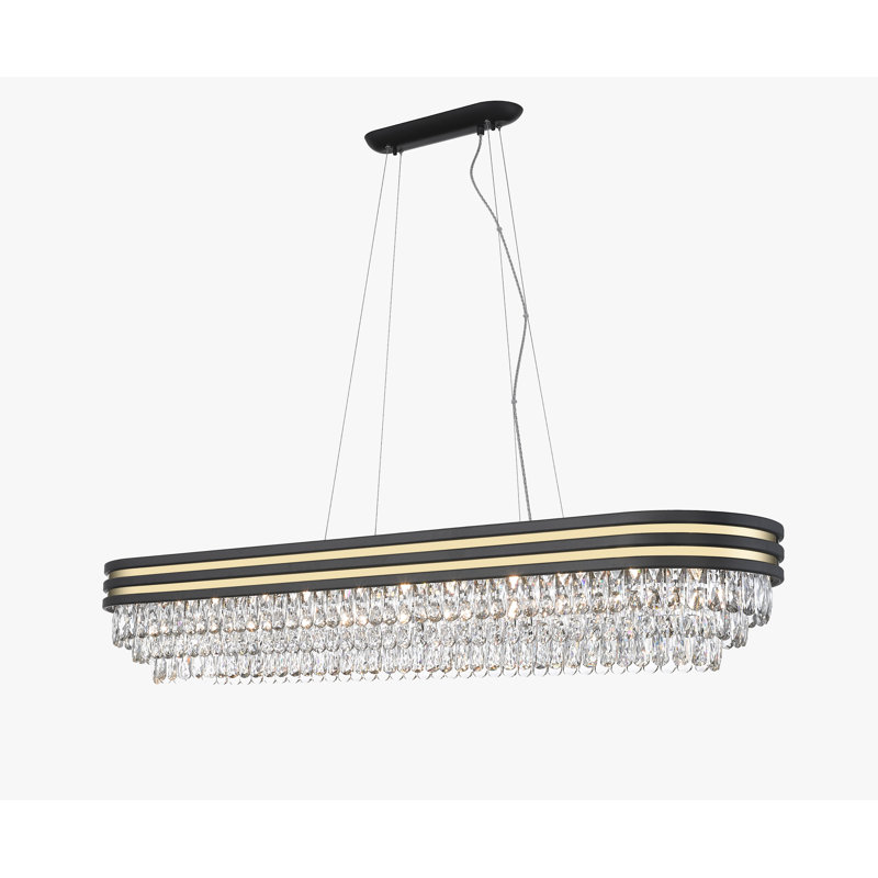 Ruelas 11 - Light Gold Matt Black Crystal Pendant