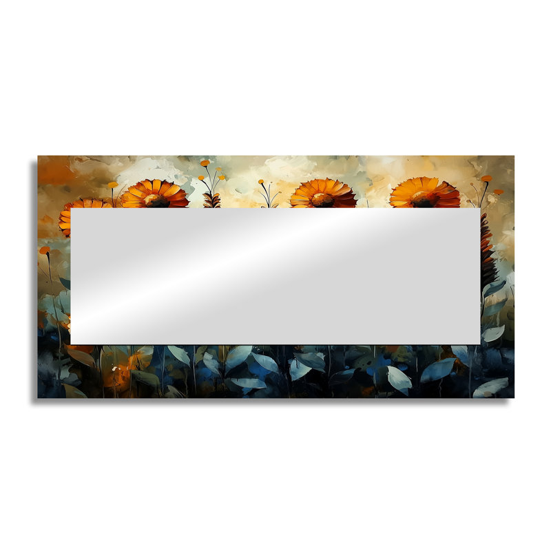 Dreamy Autumn Field Of Thistle Flowers - Floral Mirror For Wall Art Decor - Printed On Metal, 28" x 55"