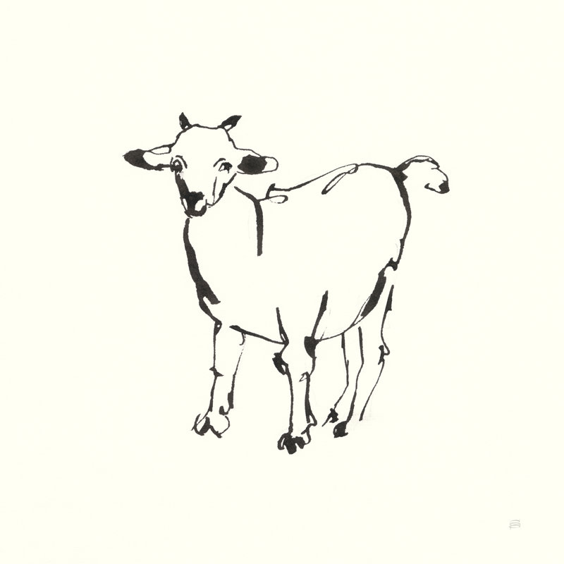 «Line Goat» par Chris Paschke, reproduction d'art sur toile tendue, H 36 po x l 36 po x P 1,25 po