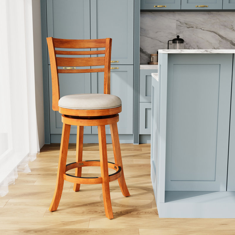 Tabouret Nichoas, Naturel, Tabouret de bar (siège d'une hauteur de 30,1 po), Blanc