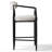 Upholstered Counter Height Bar Stools with Arms and Metal Frame-1893370432