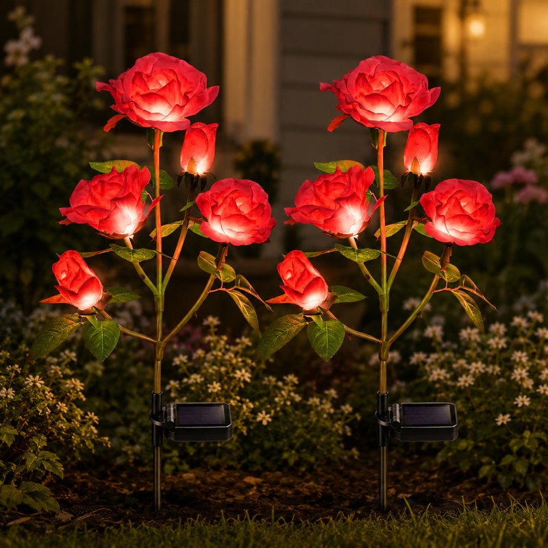 Lumières décoratives solaires imperméables à l'eau de jardin solaire pour jardin, Rouge