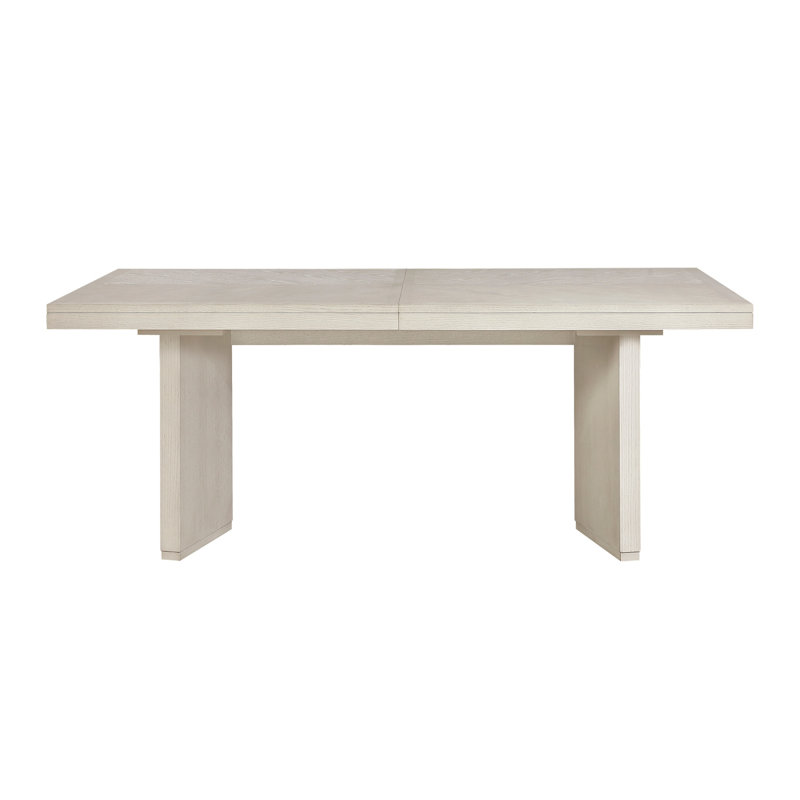 Magnifique table de salle à manger à finition blanche antique avec rallonge séparée