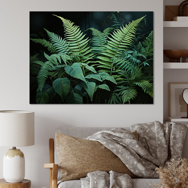 August Grove® Green And Black Ferns Dynamic Contrast III Framed On ...