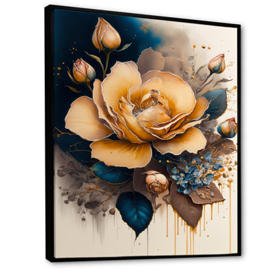 «Yellow and Blue Roses II», reproduction sur toile