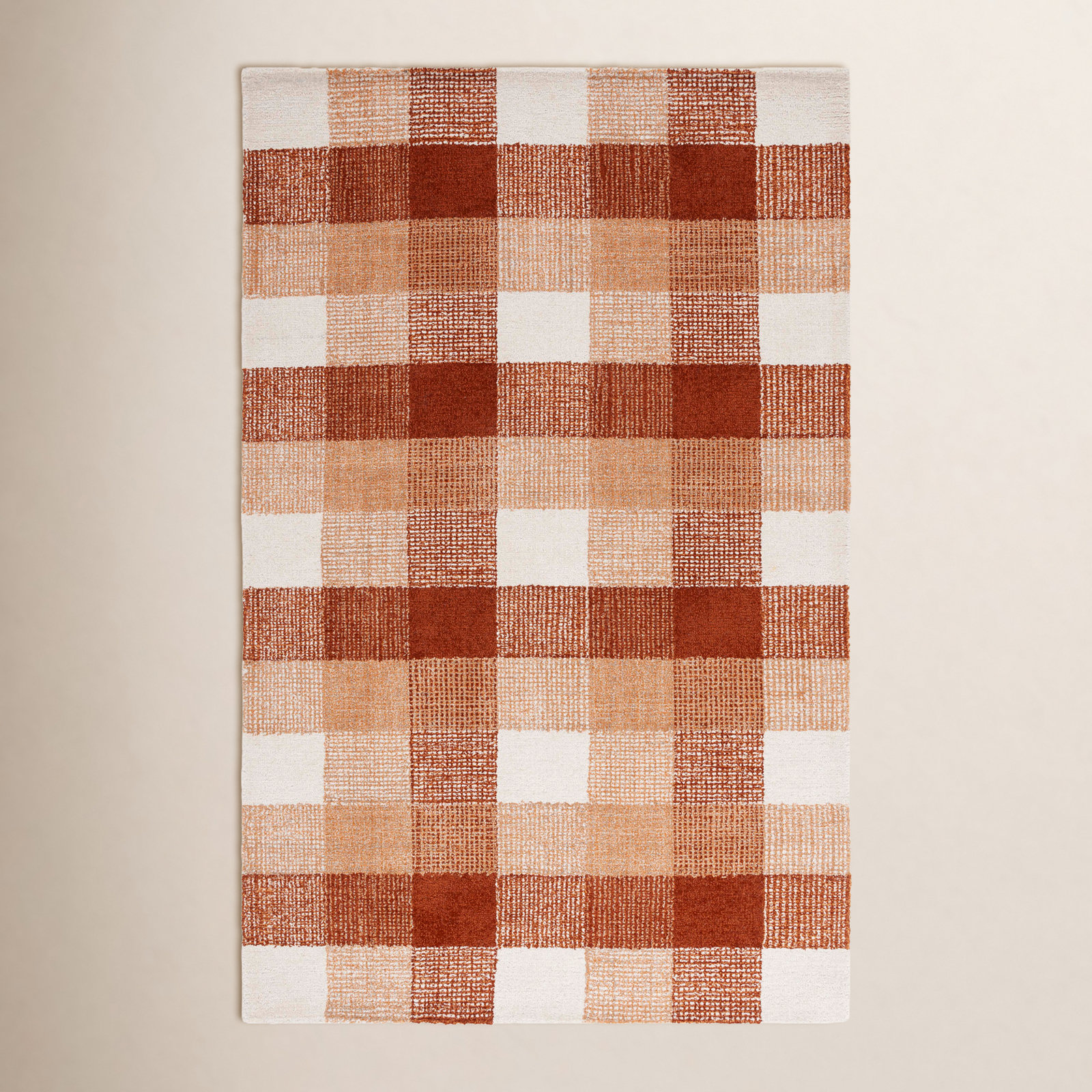 Hand-Tufted Wool Plaid Rug, Rectangle 5' x 8'