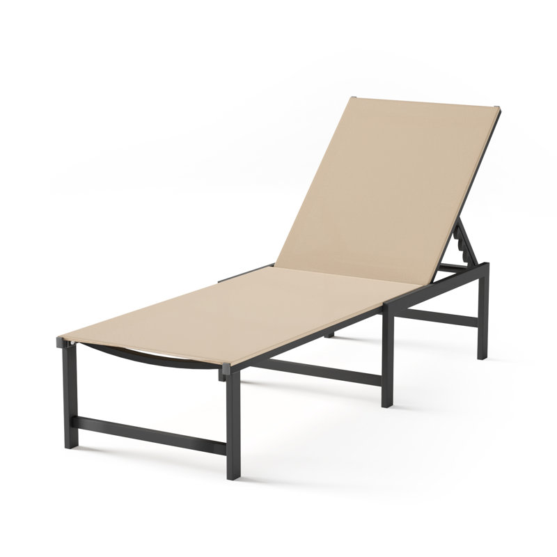 Aluminum Outdoor Chaise Lounge Chair, Assembly-Free, with 5-Position Adjustable Backrest, Patio Pool Lounge Chair for Outdoor Poolside, Beach, Lawn Relaxation