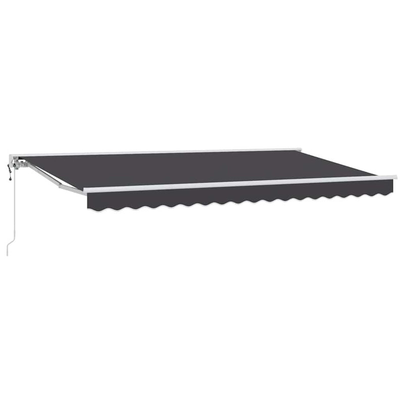Brayden Studio Retractable Door / Window Awning, 400 cm W x 200 cm D, Anthracite/White