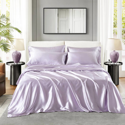 Grand drap de luxe 6 pièces en satin - froissé, doux pour les cheveux, réduit les frisottis et les cassures