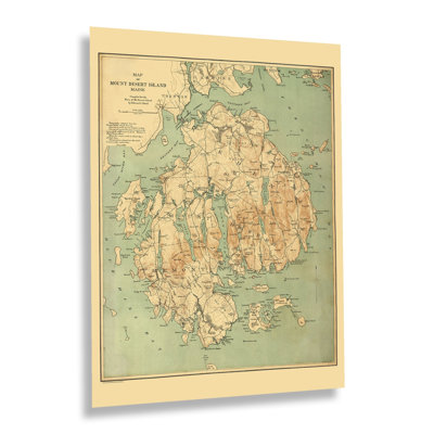 «1893, Mount Desert Island, Maine, carte, affiche, art mural» sur