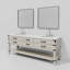 Ensemble de meuble-lavabo double l 84 po x P 22 po avec dessus en quartz blanc, miroirs 36 po et robinet chromé Norwalk-82340211-113388040