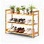 Range-chaussures minimaliste en bambou naturel - Conception de tablette ouverte écologique pour la coordination de la décoration intérieure