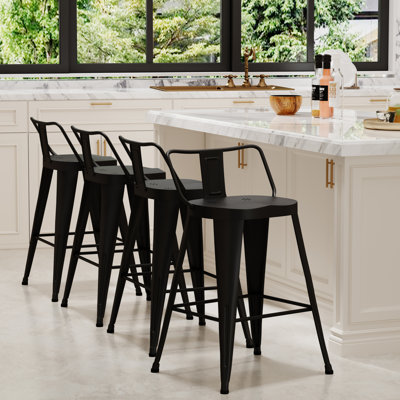 Hamblen Saddle Seat Metal Counter and Bar Stool