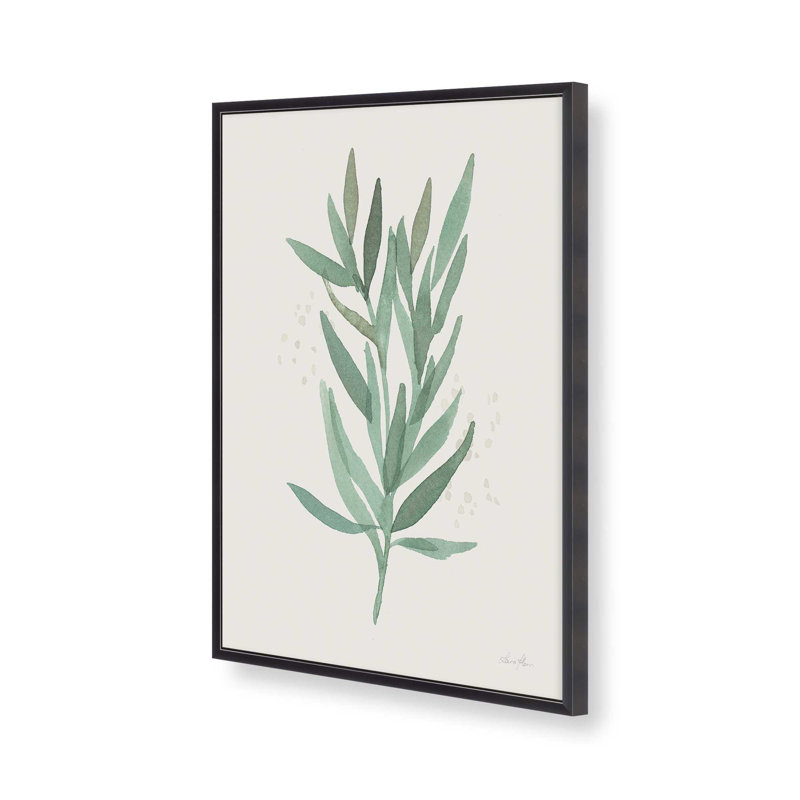 Imprimé «Green Leaf Impressions II», Cadre de coin ouvert en zinc patiné, H 15,25 po x l 12,25 po