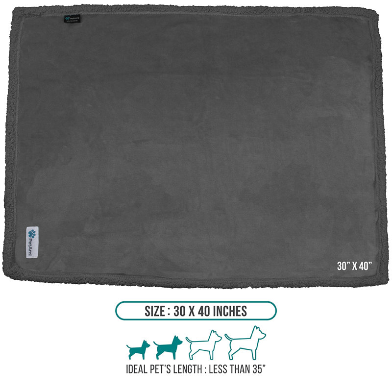 Couverture en polyester Premium Puppy, Gris
