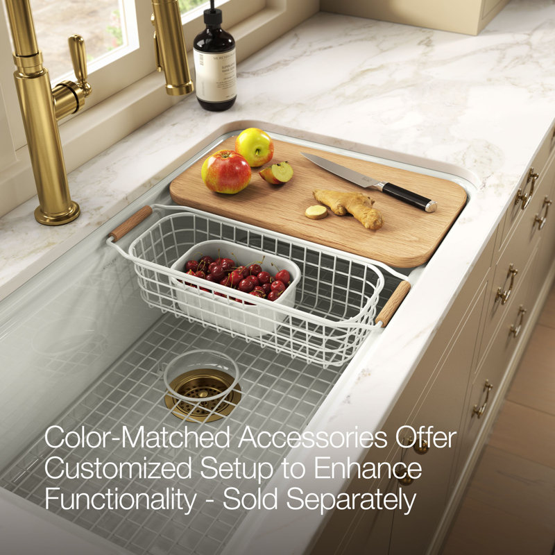 Audrine33" Undermount Single-Bowl Kitchen Sink, Dark White