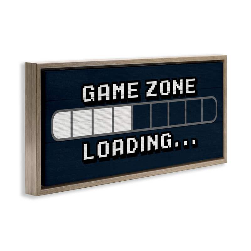 Game Zone Loading Pixels, 11" H x 25" W, Montalcino Elm Floater Frame