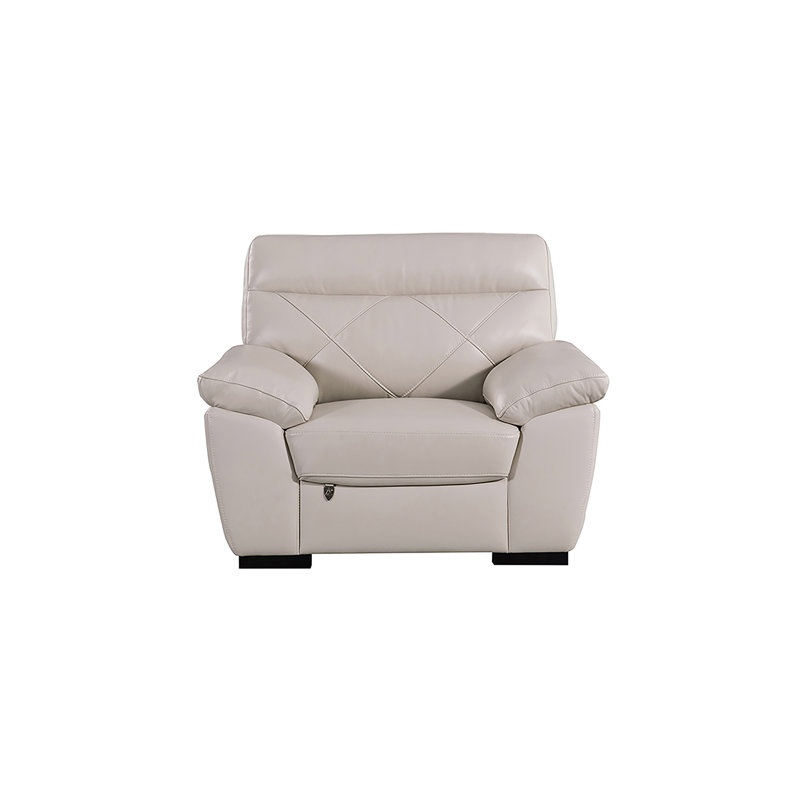 Fauteuil Alidade, Cuir véritable gris clair