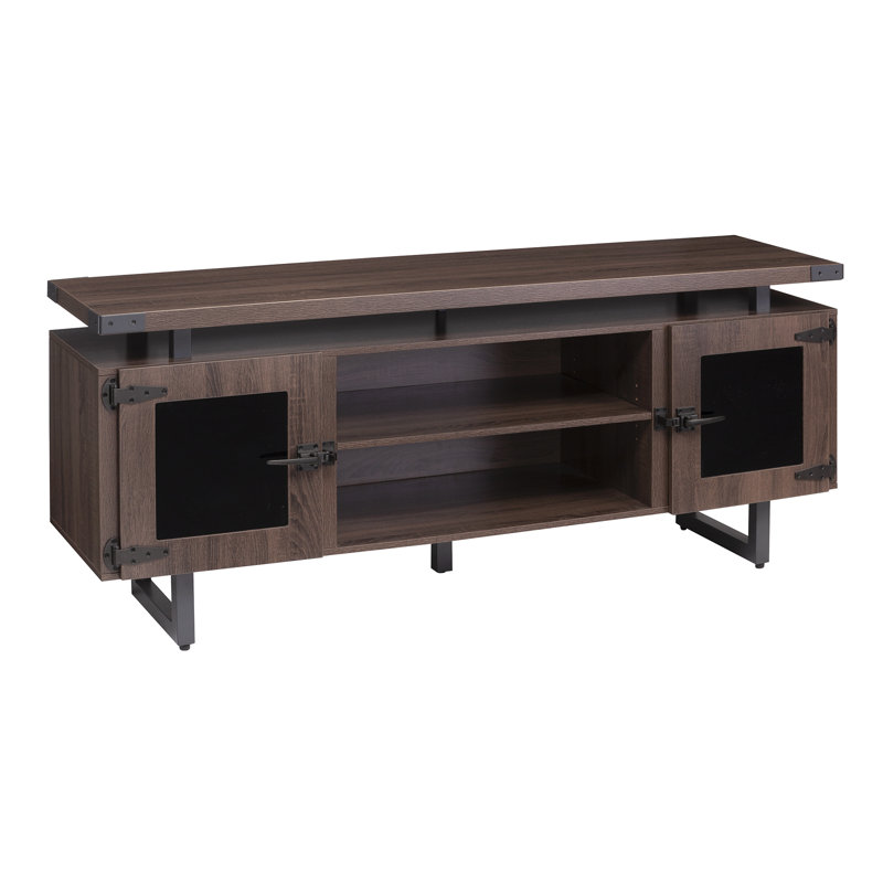 Mirella Low Wall Cabinet Glass Doors, Southern Tobacco