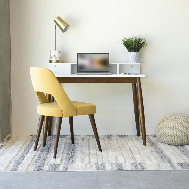 Bryhanna Solid Wood Writing Desk, White