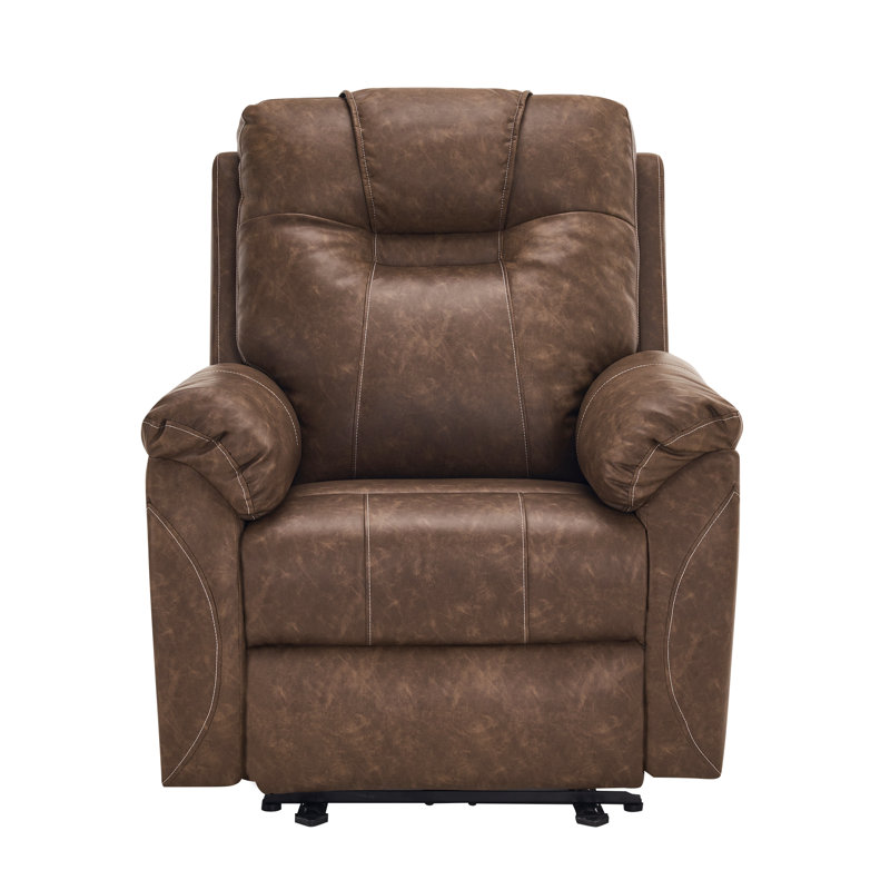 Faux Leather Heated Massage Chair, Brown