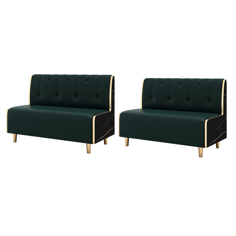 Banc rembourré en similicuir Modern Light Luxury, Vert foncé