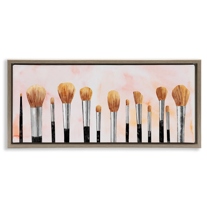 Art mural sur toile flottante, "Rose" par Ziwei Li, Cadre flottant orme Montalcino, H 11 po x l 25 po