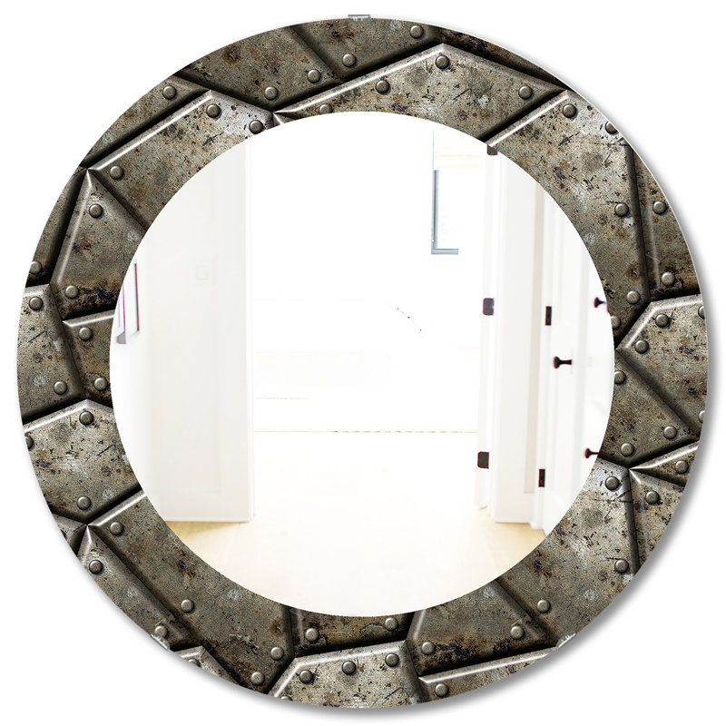 Texture d'armure - miroir bohémien et éclectique, H 31,5 po x l po