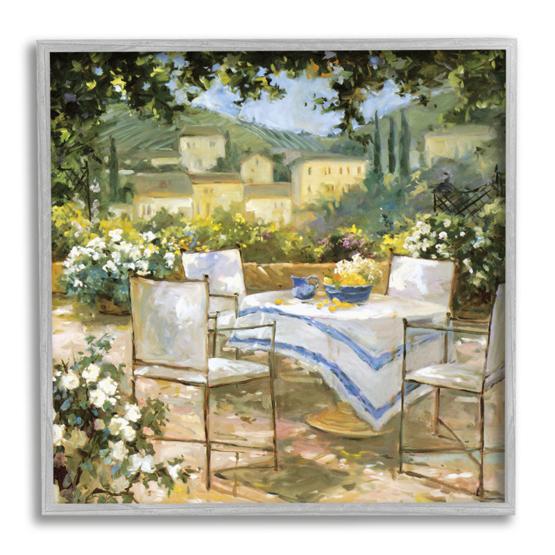 Vignoble Tuscan Terrace (français), H 17 po x l 17 po x P 1,5 po, Cadre gris