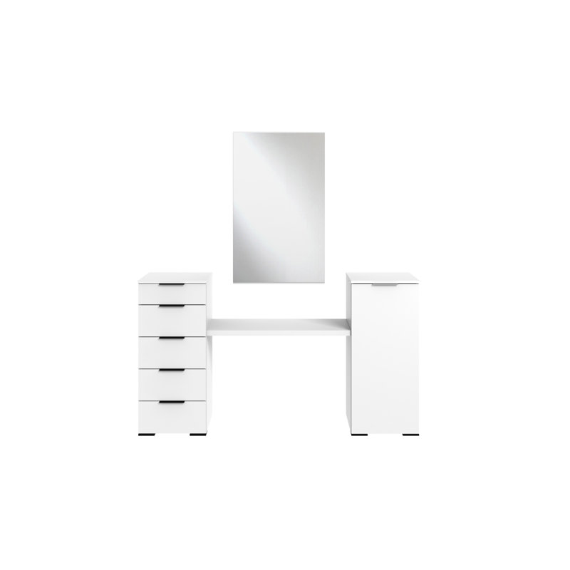Gaster Flat Wall Mirror, White