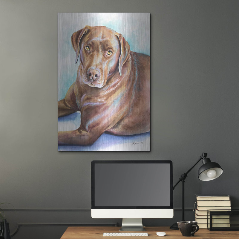 Red Barrel Studio® «Must Love Dogs Chocolate Lab» par Lindsay Kivi, art mural en métal, H 36 po x l 24 po
