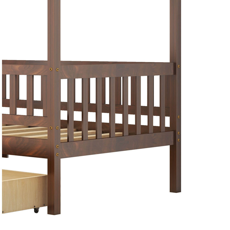 Lit pour enfant Hann, Noyer, Simple