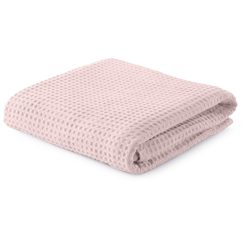 Twin Size Cacao Brown Cotton Waffle Weave Blanket