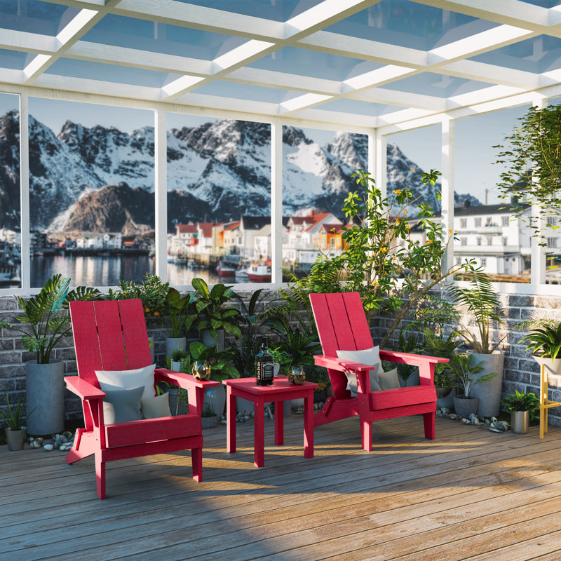 Chaise Adirondack pliante pour l'extérieur, Rouge