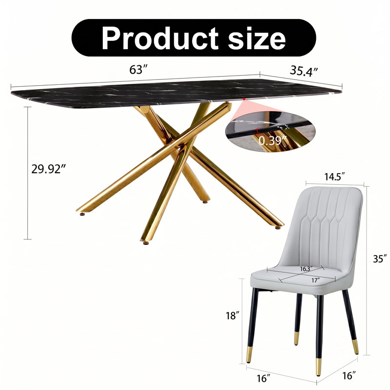 Ensemble de table de salle à manger 5 pièces - Table de cuisine en verre trempé avec 4 chaises en similicuir, Gray