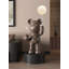 Modern Luxury Resin Bear Statue with LED Moon Lamp & Tray