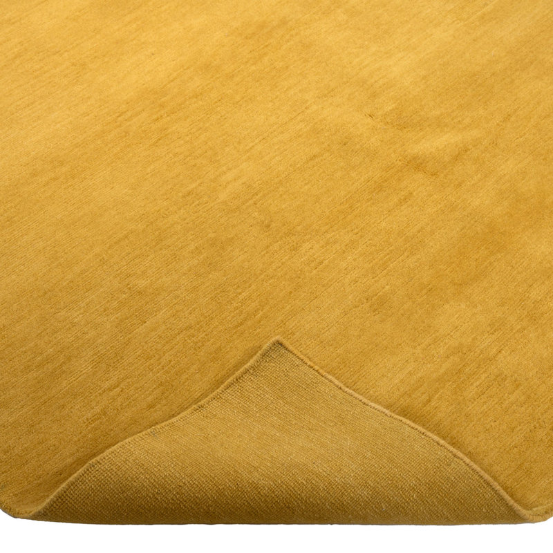Solid Tibetan Wool Rug, Yellow, Rectangle 6' x 9'