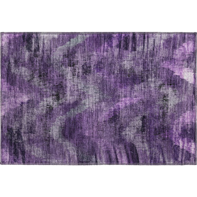 Premium Machine Washable Prisco Purple Rug