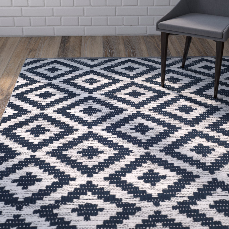 Harlow Hand Woven Cotton Geometric Rug, Rectangle 5' x 8'