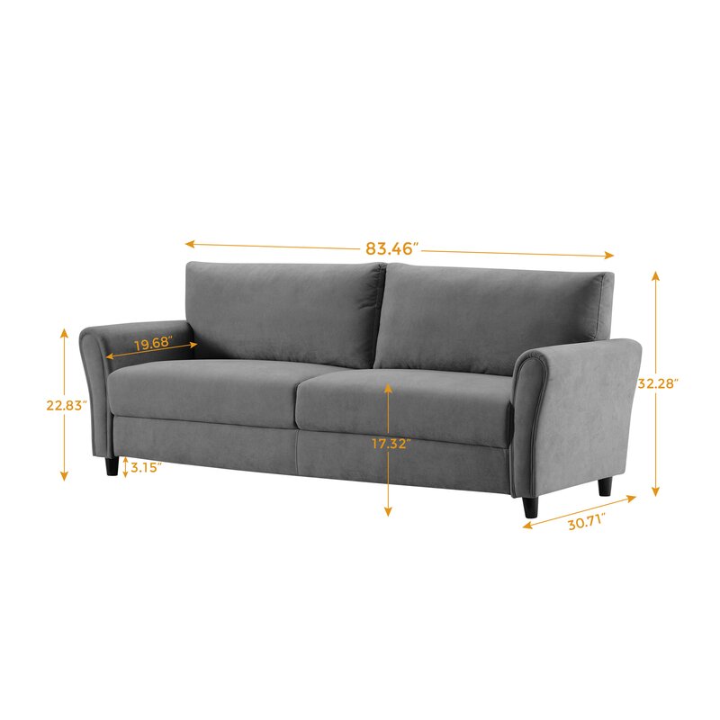 Rosdorf Park Attardo 83.46'' Upholstered Sofa & Reviews | Wayfair