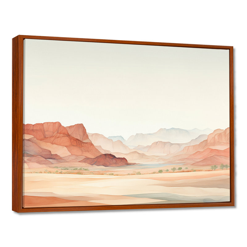 «Minimalisme Canyon View I - Canyon», art mural, H 34 po x l 44 po x P 1,5 po, Cadre flottant brun