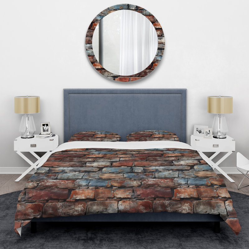 Brick Wall Elegance III - Ensemble de housse de couette en brique - Microfibre de polyester