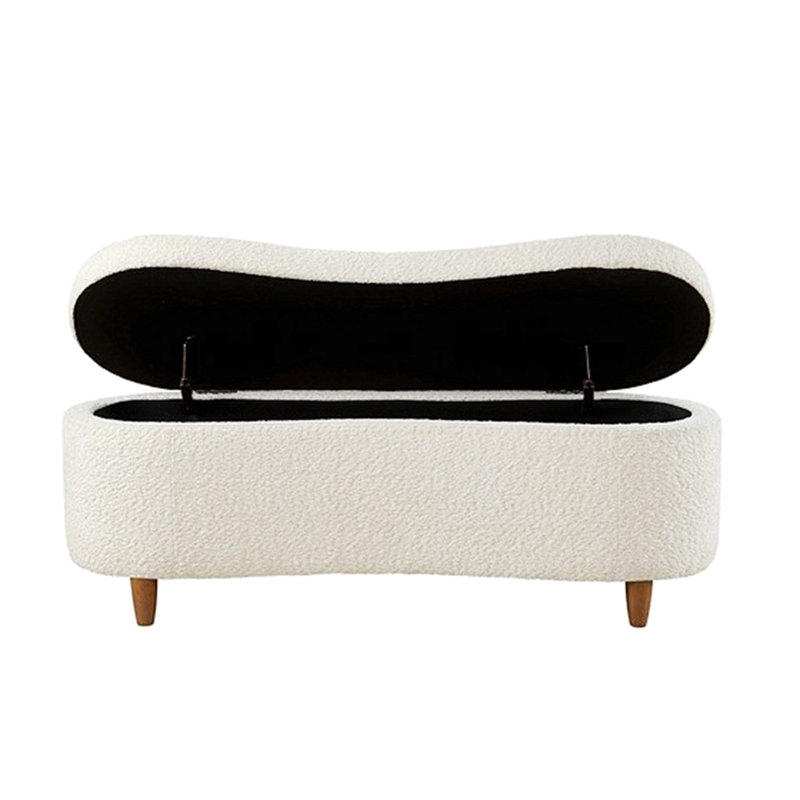 Banc de rangement Boucle Taupe, Crème, crème