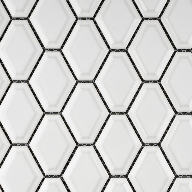 Carreau de mosaïque en porcelaine brillante 12,8 po x 9,85 po Porcetile