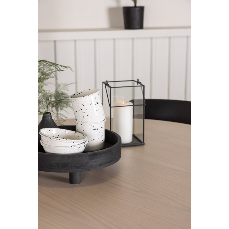 Wetmore 4 - Person Dining Set, White, Black, Black