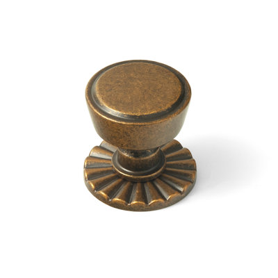 1.2" Circular Cabinet Knob With Scalloped Backplate-2317
