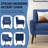 Jaqueze Upholstered Blue Linen Blend Tufted Wide Back Armchair with Solid Wood Legs-1410205032