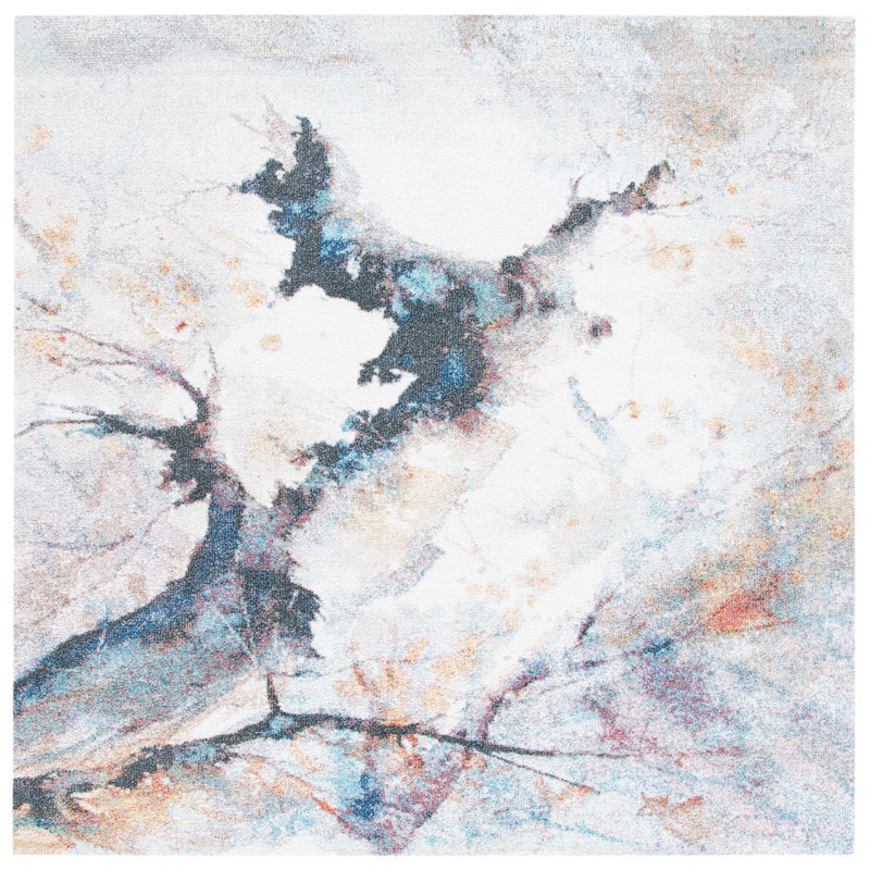 Anaston Performance Abstract Rug, Square 6'7"