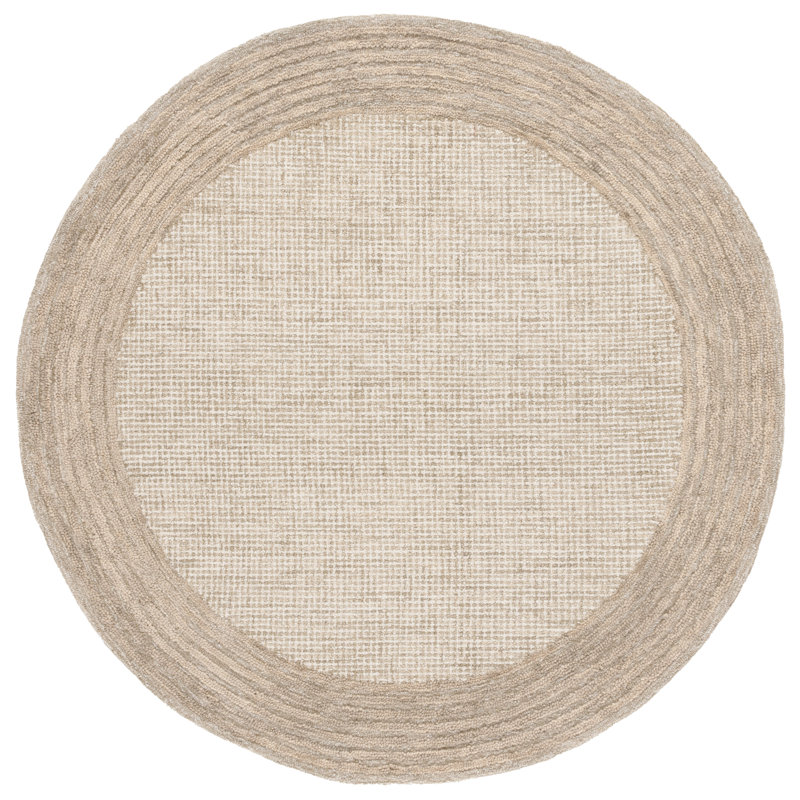 Tapis ébène vert clair / beige 425, Rond 6 pi